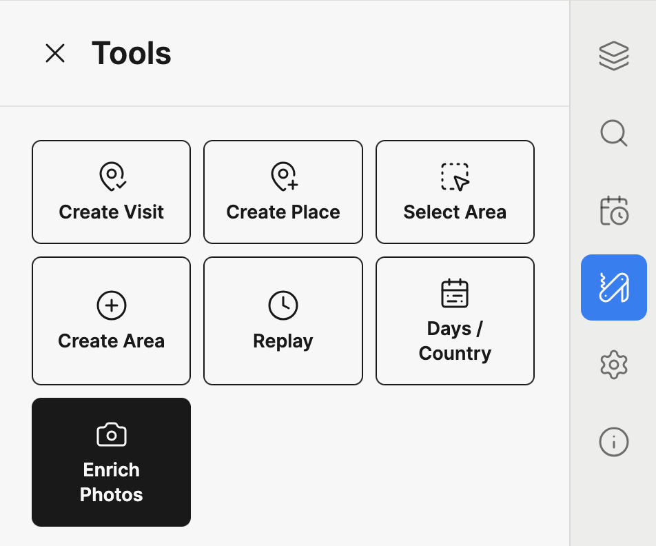 Enrich Photos button in the Tools tab